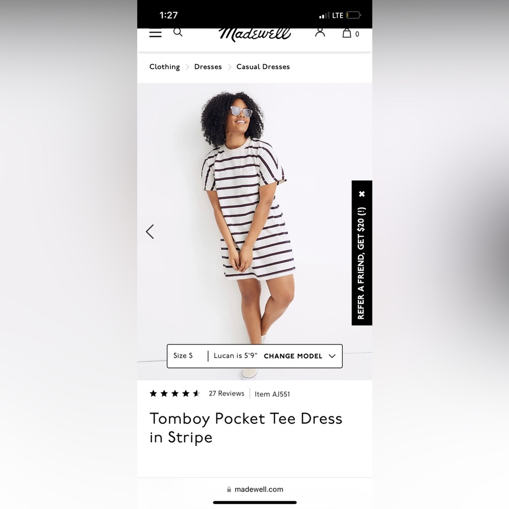 Small madewell T shirt dress
